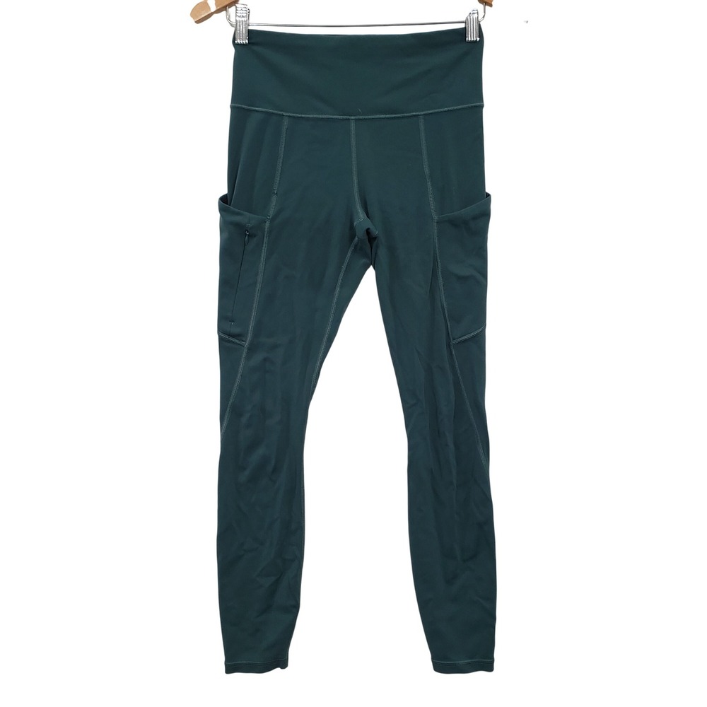 Athleta Rainier Tight Leggings Womens XS Teal Green High Rise Pockets Gorpcore